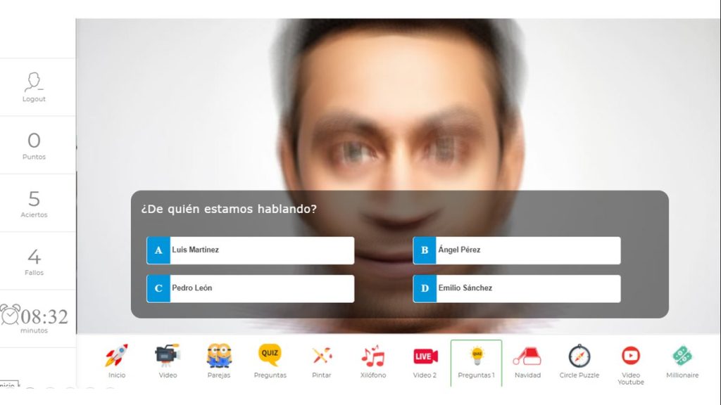 Gamificación en la selección de personal: pregunta con cuatro respuestas en el Concurso de TV online