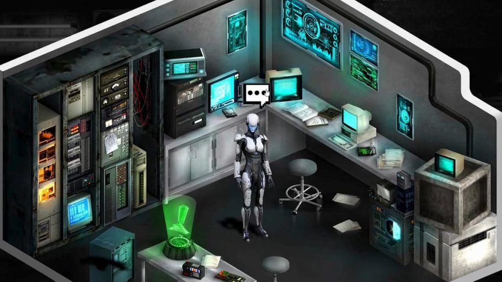Gamificación con inteligencia artificial en Cybercorp: laboratorio de la aventura gráfica con un robot y pantallas de datos