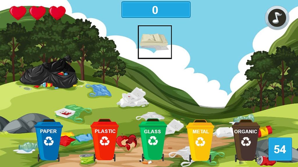 Motivación laboral con Eco Challenge: minijuego de reciclaje con contenedores por colores