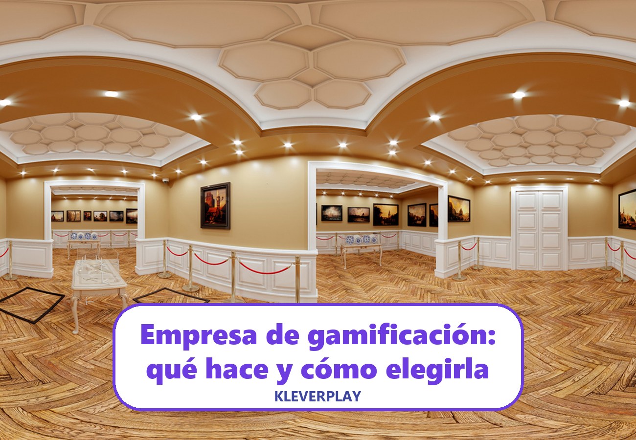Empresa de gamificación: sala de museo en 360º de un juego online de Kleverplay con el título de la guía