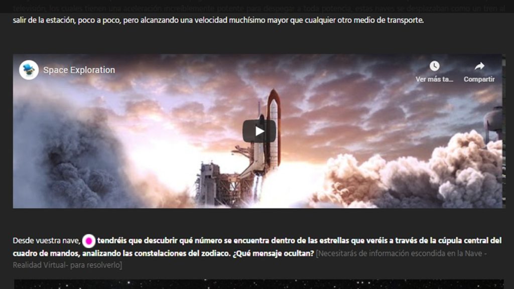 Cursos online para empresas con juegos: pantalla de un reto online con un vídeo integrado entre las pruebas