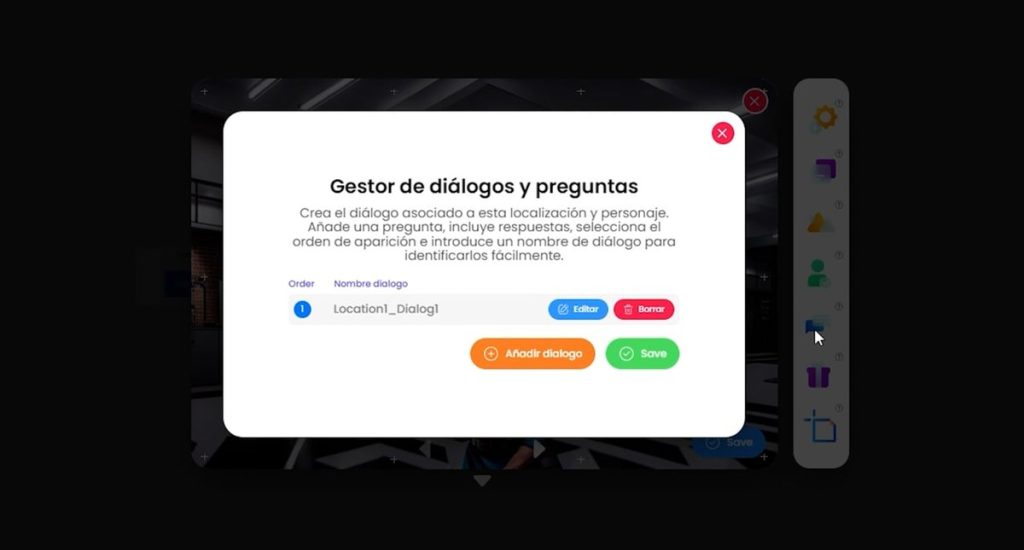 Herramientas de gamificación: gestor de diálogos y preguntas del editor Text-to-Gamification